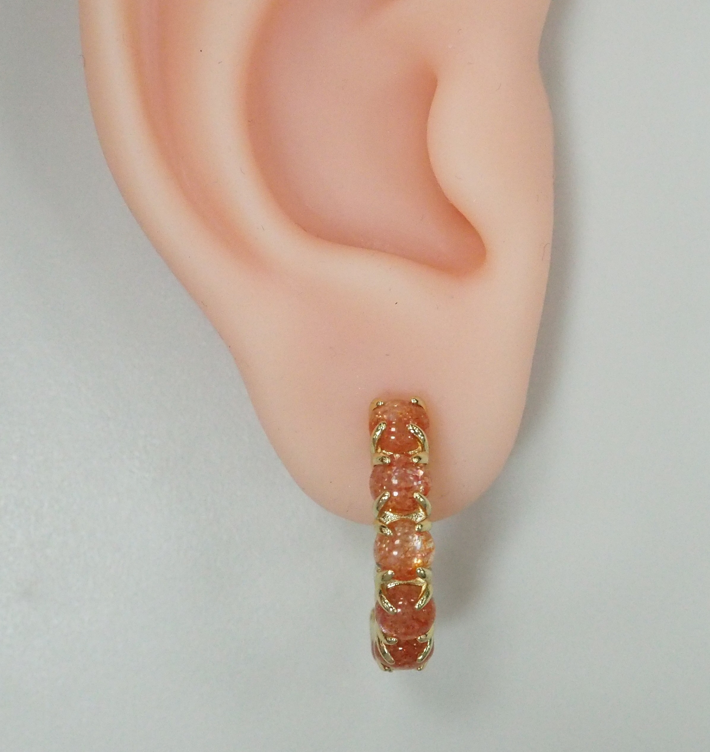 Серебряные серьги с солнечными камнями